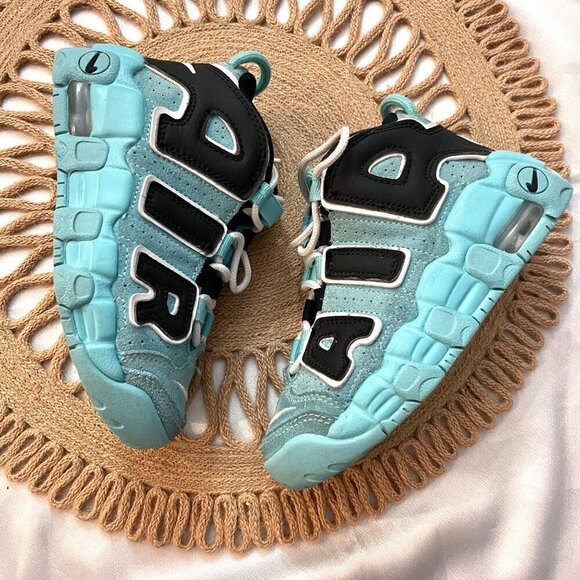 Nike Air More Uptempo Light Aqua Sneakers AA1554-403 PS Size 12C - Picture 3 of 11